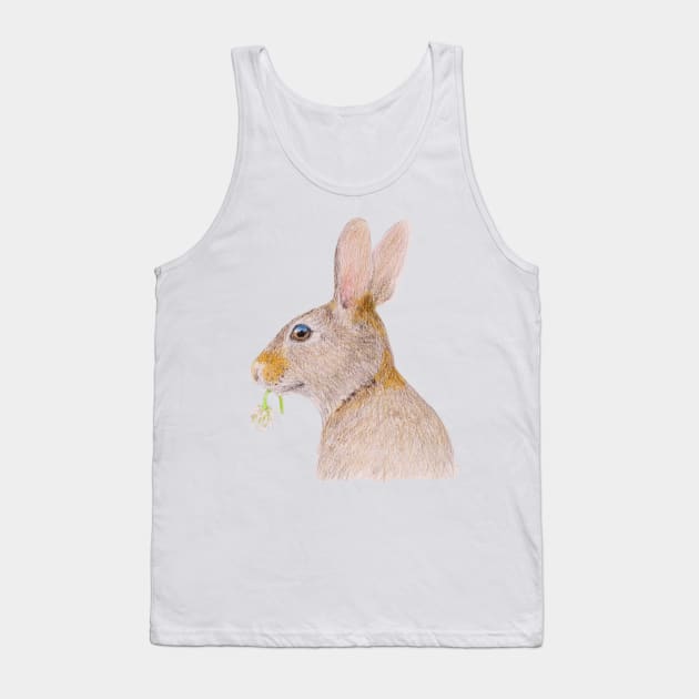 Rabbit with White Clover Tank Top by lindaursin